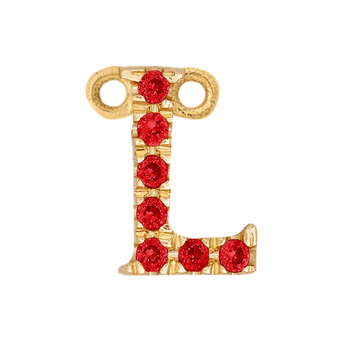 Ruby + 14k Yellow Gold Letter Charm - Image 12