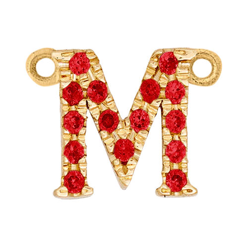 Ruby + 14k Yellow Gold Letter Charm - Image 13