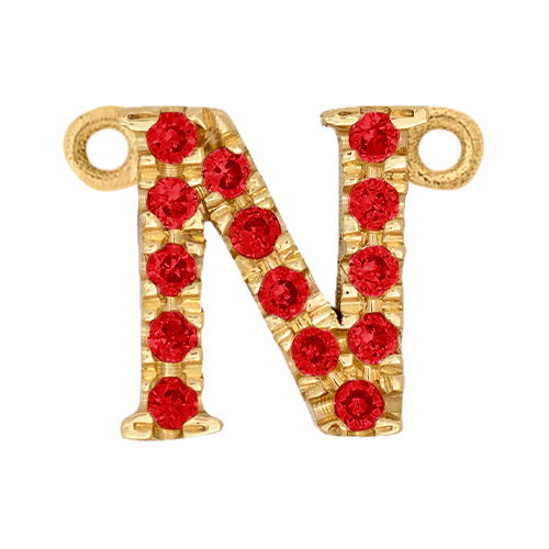 Ruby + 14k Yellow Gold Letter Charm - Image 14