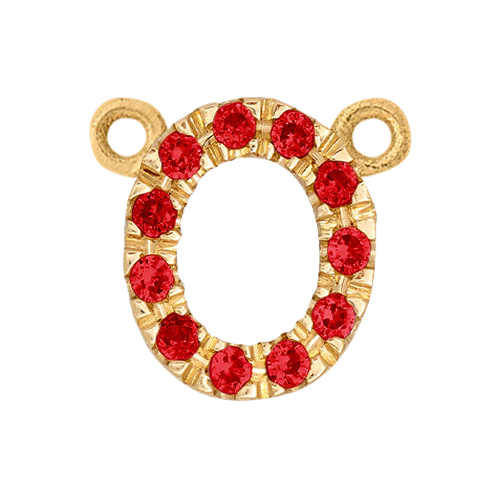 Ruby + 14k Yellow Gold Letter Charm - Image 15