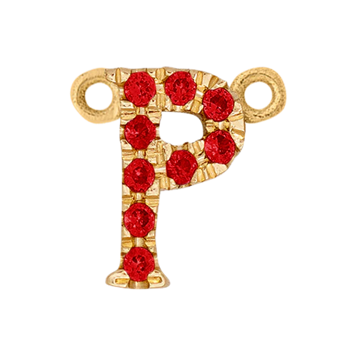 Ruby + 14k Yellow Gold Letter Charm - Image 16