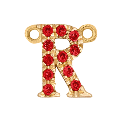 Ruby + 14k Yellow Gold Letter Charm - Image 18