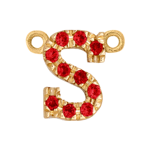 Ruby + 14k Yellow Gold Letter Charm - Image 19