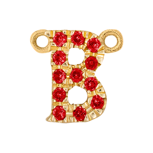 Ruby + 14k Yellow Gold Letter Charm - Image 2