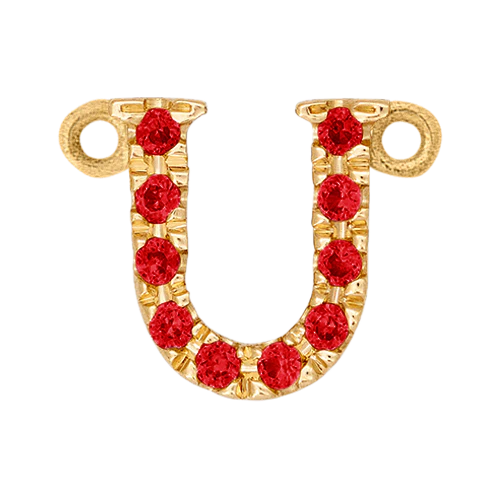 Ruby + 14k Yellow Gold Letter Charm - Image 21