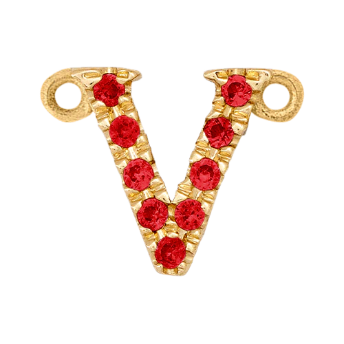 Ruby + 14k Yellow Gold Letter Charm - Image 22