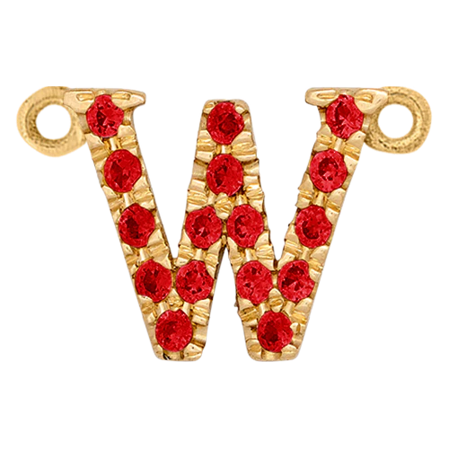 Ruby + 14k Yellow Gold Letter Charm - Image 23
