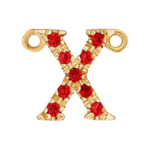 Ruby + 14k Yellow Gold Letter Charm - Image 24