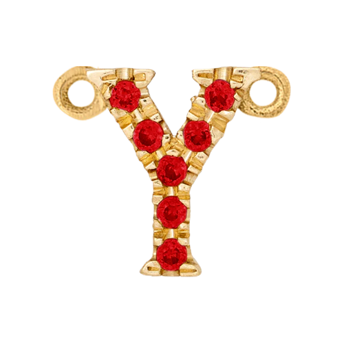 Ruby + 14k Yellow Gold Letter Charm - Image 25