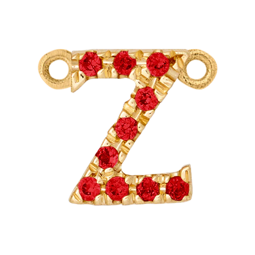 Ruby + 14k Yellow Gold Letter Charm - Image 26