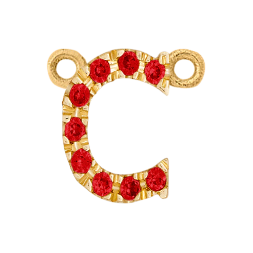 Ruby + 14k Yellow Gold Letter Charm - Image 3