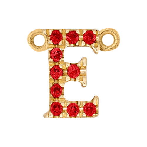 Ruby + 14k Yellow Gold Letter Charm - Image 5