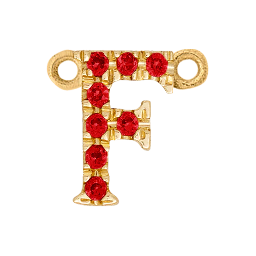 Ruby + 14k Yellow Gold Letter Charm - Image 6