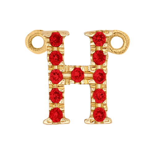 Ruby + 14k Yellow Gold Letter Charm - Image 8