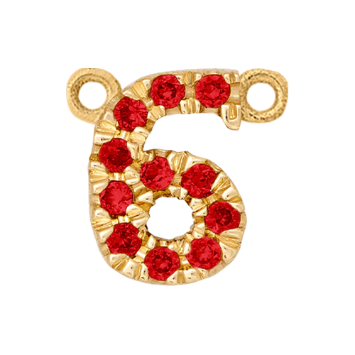 Ruby + 14k Yellow Gold Number Charm - Image 7