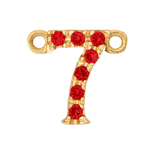 Ruby + 14k Yellow Gold Number Charm - Image 8