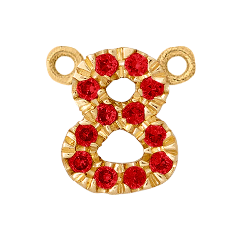 Ruby + 14k Yellow Gold Number Charm - Image 9