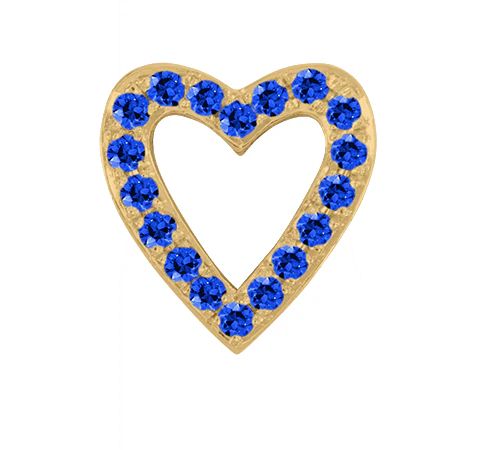 Yellow Gold, Blue Sapphire Charm Bead - Image 3