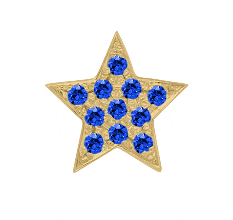 Yellow Gold, Blue Sapphire Charm Bead - Image 5