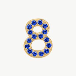 Yellow Gold, Blue Sapphire Number Bead - Image 10