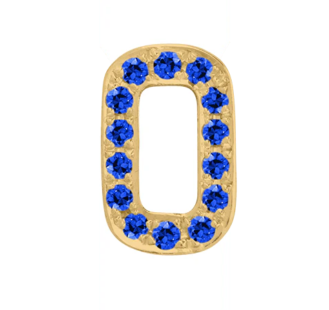 Yellow Gold, Blue Sapphire Number Bead - Image 12