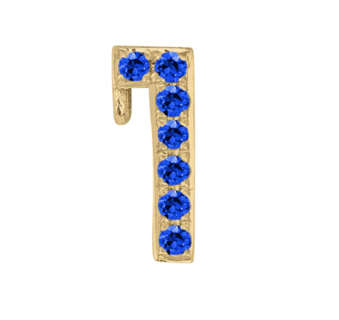 Yellow Gold, Blue Sapphire Number Bead - Image 13