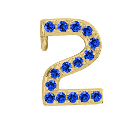 Yellow Gold, Blue Sapphire Number Bead - Image 14
