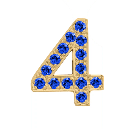 Yellow Gold, Blue Sapphire Number Bead - Image 16