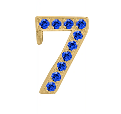 Yellow Gold, Blue Sapphire Number Bead - Image 19