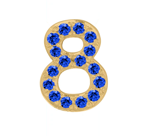 Yellow Gold, Blue Sapphire Number Bead - Image 20