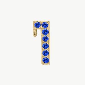 Yellow Gold, Blue Sapphire Number Bead - Image 3