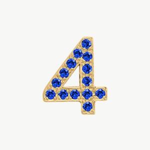 Yellow Gold, Blue Sapphire Number Bead - Image 6