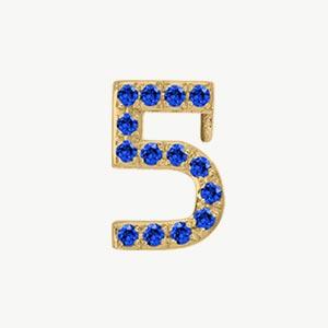 Yellow Gold, Blue Sapphire Number Bead - Image 7