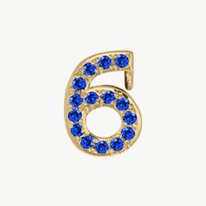 Yellow Gold, Blue Sapphire Number Bead - Image 8