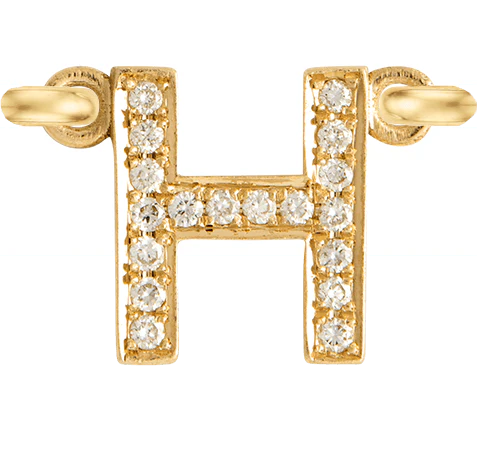 Yellow Gold, White Diamond Letter - Image 10