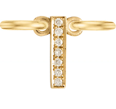 Yellow Gold, White Diamond Letter - Image 11