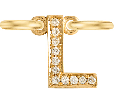 Yellow Gold, White Diamond Letter - Image 14