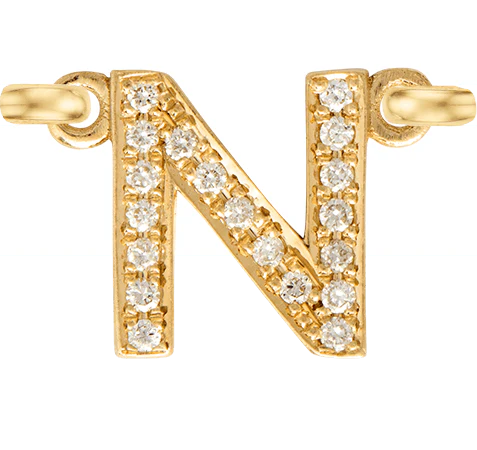 Yellow Gold, White Diamond Letter - Image 16