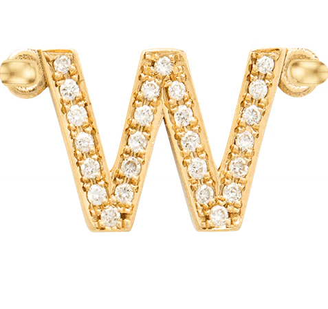 Yellow Gold, White Diamond Letter - Image 25