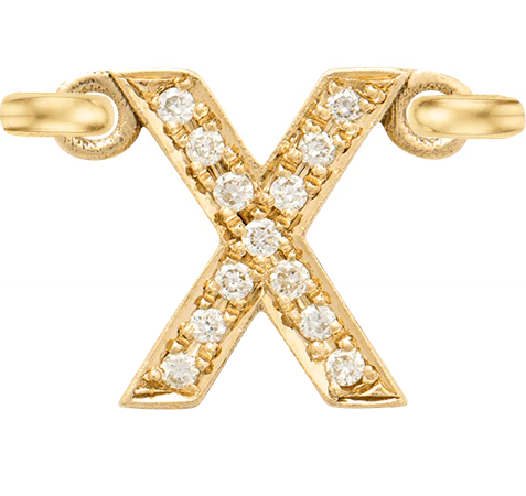 Yellow Gold, White Diamond Letter - Image 26