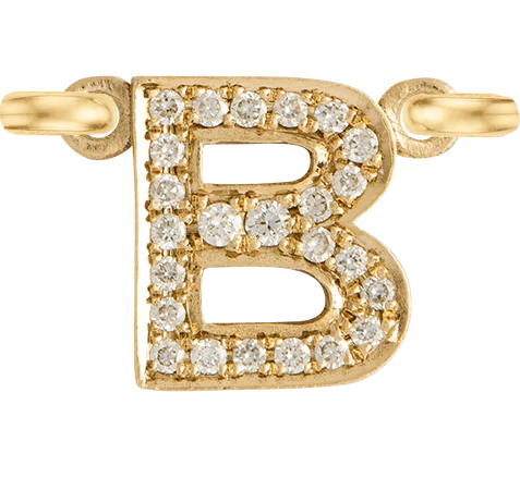 Yellow Gold, White Diamond Letter - Image 4