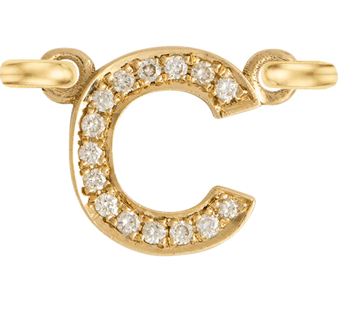 Yellow Gold, White Diamond Letter - Image 5