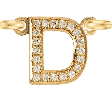 Yellow Gold, White Diamond Letter - Image 6