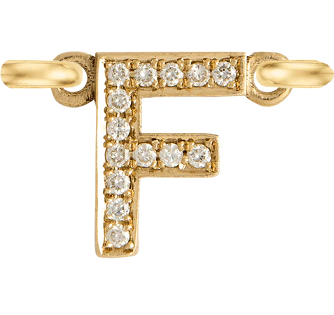 Yellow Gold, White Diamond Letter - Image 8