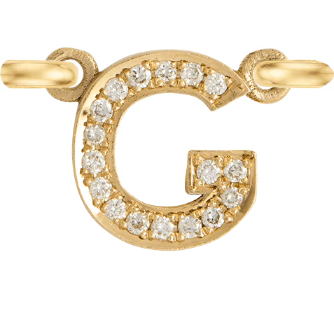 Yellow Gold, White Diamond Letter - Image 9