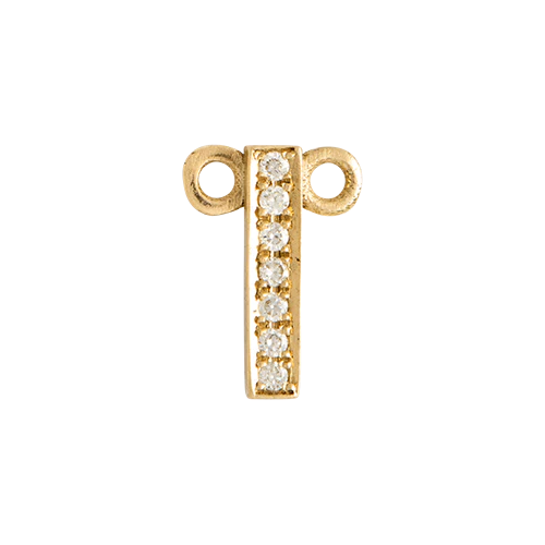 White Diamond + 14k Yellow Gold Letter Charm - Image 11