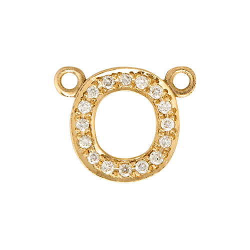 White Diamond + 14k Yellow Gold Letter Charm - Image 17