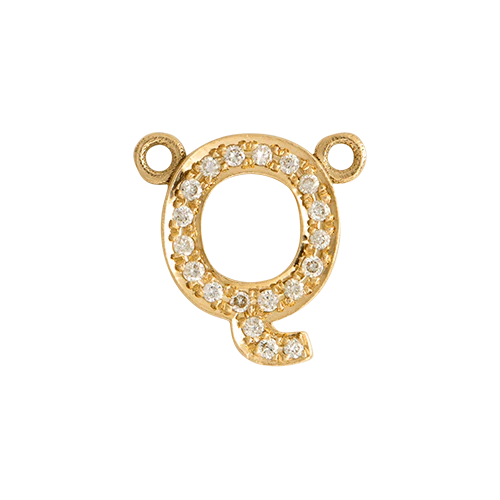 White Diamond + 14k Yellow Gold Letter Charm - Image 19