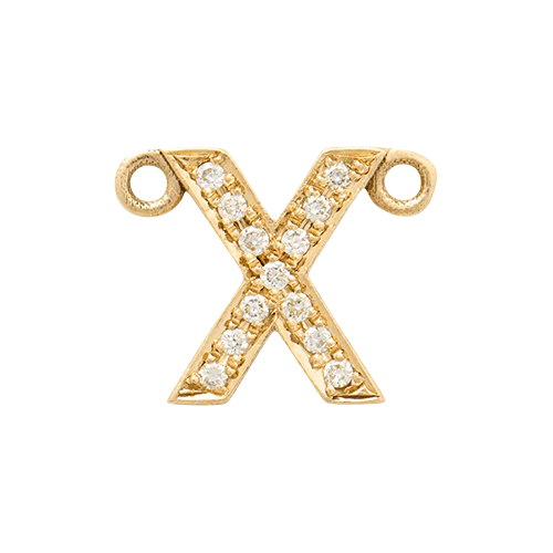 White Diamond + 14k Yellow Gold Letter Charm - Image 26