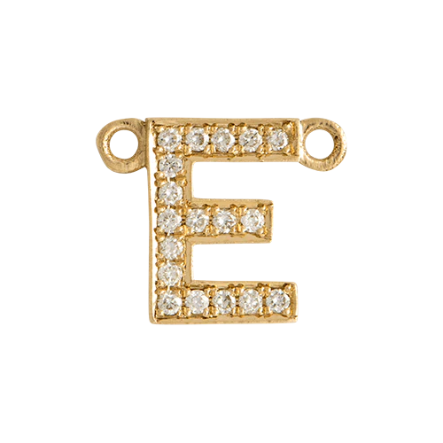 White Diamond + 14k Yellow Gold Letter Charm - Image 6